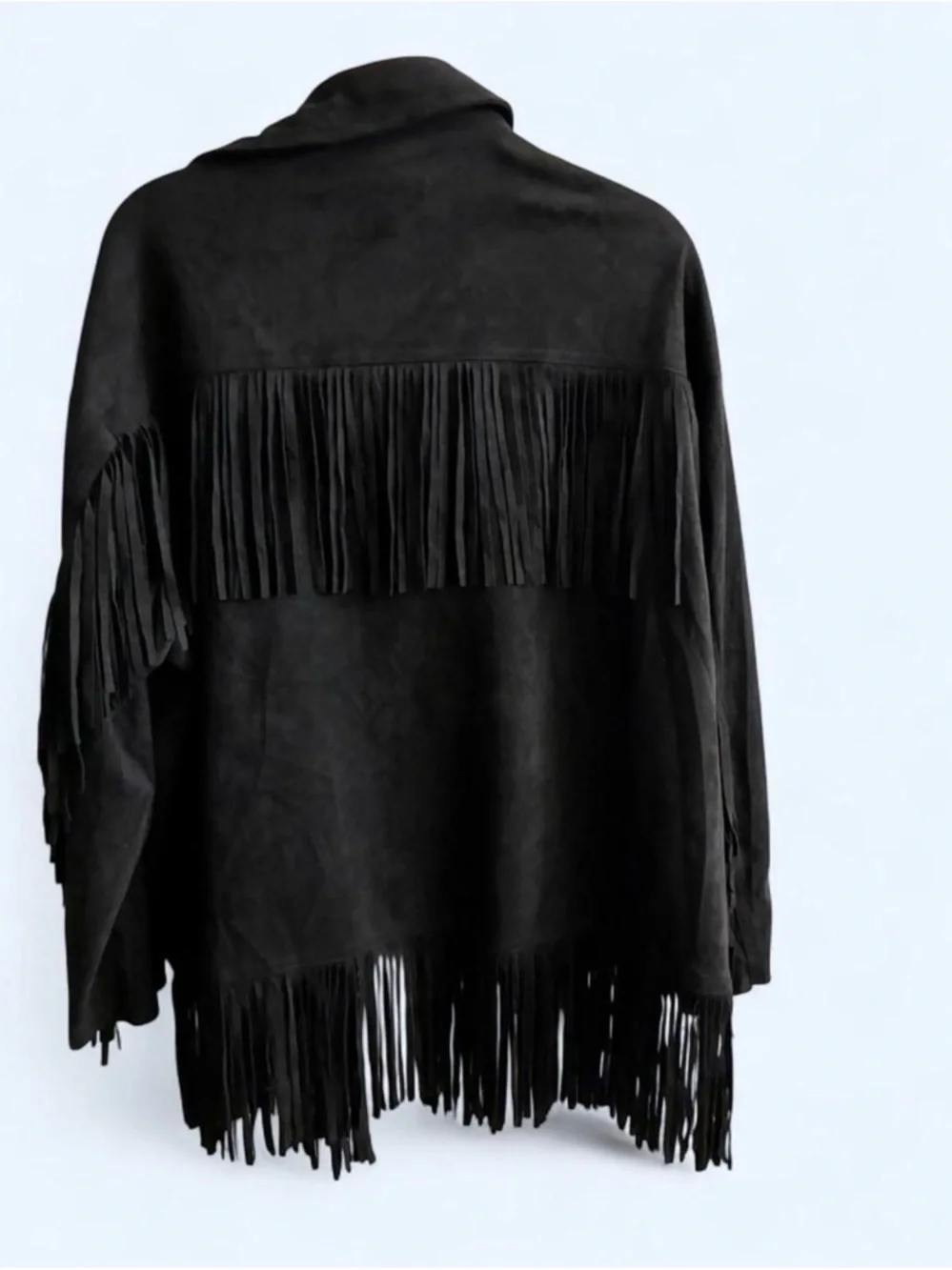 Nasty Gal Black Suede Fringe Jacket - size M - Picture 5 of 5